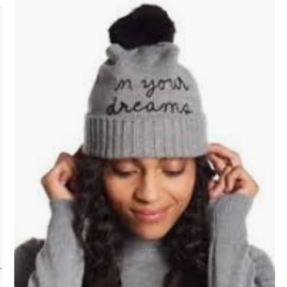 kate spade Accessories - KATE SPADE “in your dreams” pom pom hat